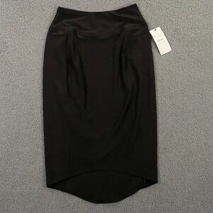 Sympli Pencil Drop Skirt size 6 Short Black Stretch Jersey $185 NWT